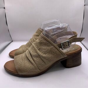 Miz Mooz Leather Slingback Heeled Sandals Perri Tan size 41 US 10.5